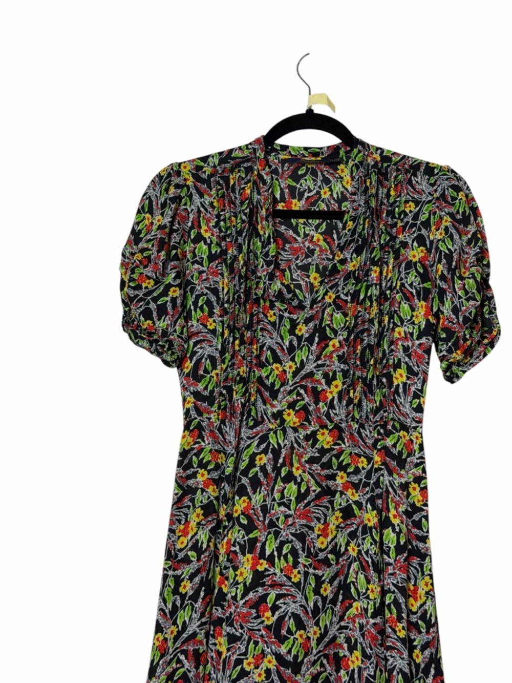 Polo Ralph Lauren Floral Dress Black Puff Sleeve Mini Women’s Size 2 - Picture 7 of 8